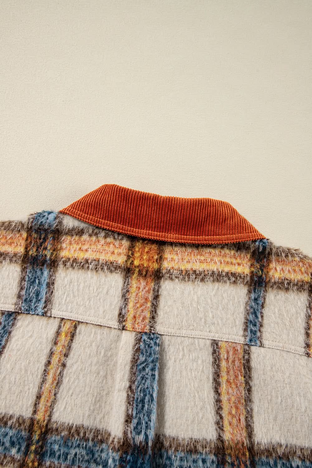 Brown stripe plus size plaid jacket - Love Salve